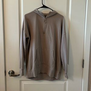 Tan Aerie Quarter Zip Sweatshirt